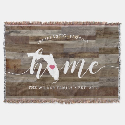 Florida Thuisstaat Persoonlijke Houten Uitzicht Deken (Voorkant)