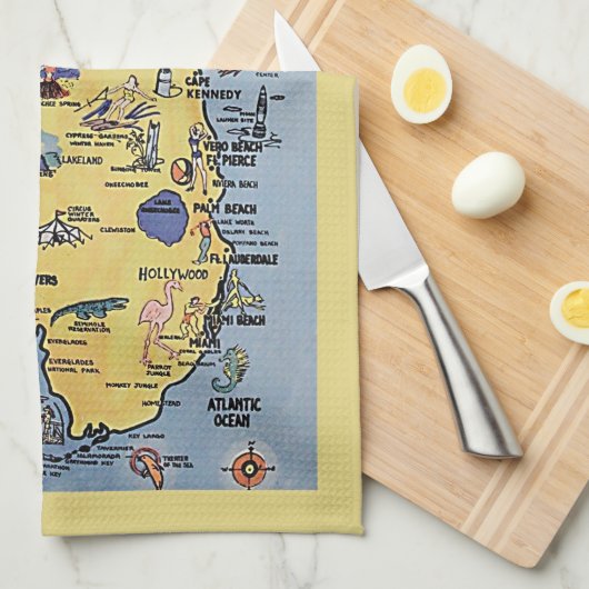  Florida toeristengroet kaart Theedoek (Quarter Fold)