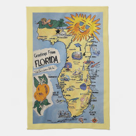 Florida toeristengroet kaart Theedoek