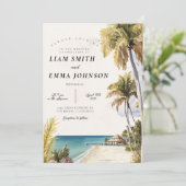 Florida-toetsen, Key West, Destination Wedding Inv Kaart (Staand voorkant)