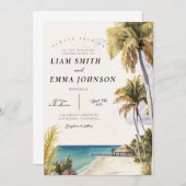 Florida-toetsen, Key West, Destination Wedding Inv Kaart (Voorkant / Achterkant)