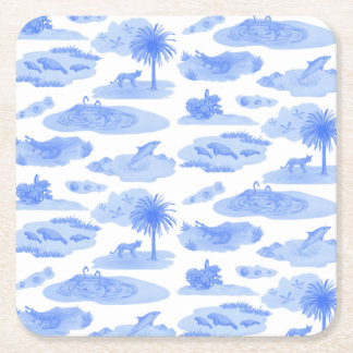 Florida Toile Onderzetter (Cornflower Blue)