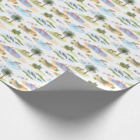 Florida Toile (Original Colors)  Cadeaupapier (Hoek)