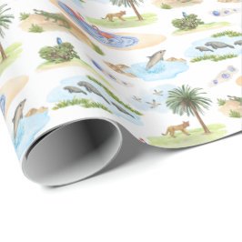 Florida toile (originele kleuren) cadeaupapier