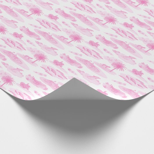 Florida Toile (Pink) Cadeaupapier (Hoek)