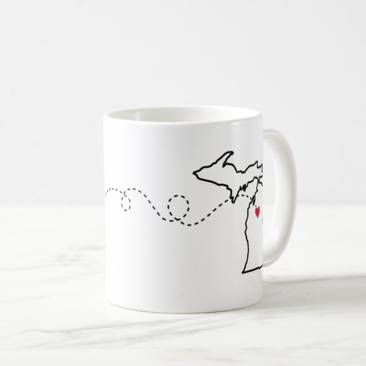 Florida tot Michigan - Heart2Heart Coffee-Mok Koffiemok (Voorkant rechts)