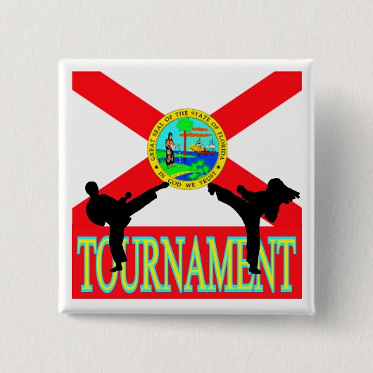 Florida Tournament Pin Vierkante Button 5,1 Cm (Voorkant)