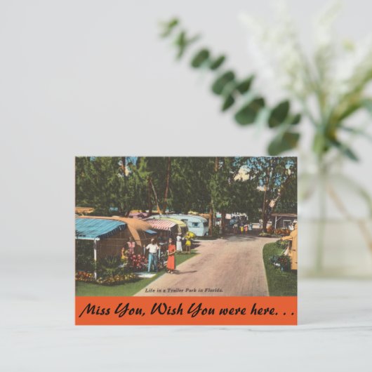 Florida, Trailer Park Briefkaart (Staand voorkant)