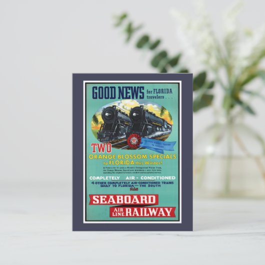  Florida Trains Briefkaart (Staand voorkant)