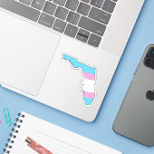 Florida Trans Pride Sticker (Laptop met iPhone)