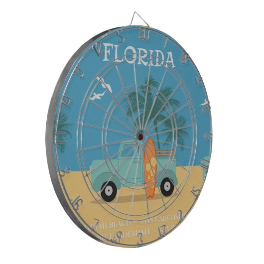 Florida:Travel Dart Board Dartbord (Voorkant Links)