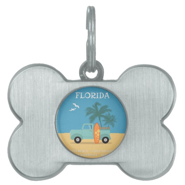 Florida:Travel Pet Id Label Huisdieren Naamplaatje (voorkant)