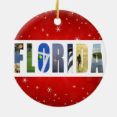 Florida Travel Photos Kerstmis Keramisch Ornament (Achterkant)