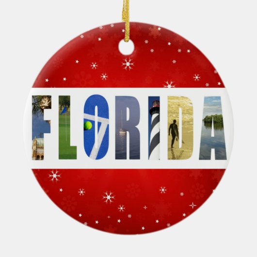 Florida Travel Photos Kerstmis Keramisch Ornament (Achterkant)