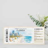 Florida Trip Boarding Pass Ticket Kaart (Staand voorkant)