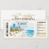 Florida Trip Boarding Pass Ticket Kaart (Voorkant / Achterkant)