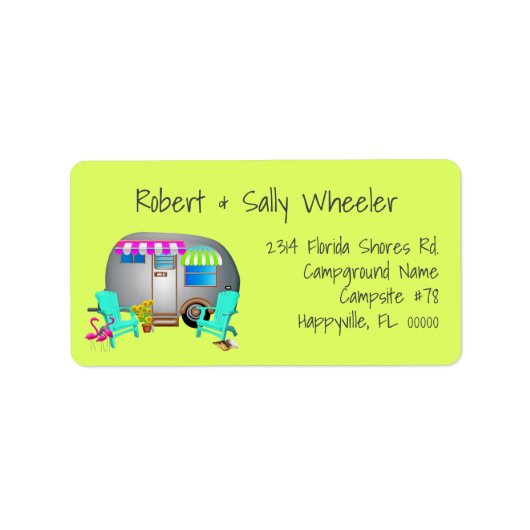 Florida Tropical Camping Long Address Wide Labels (Voorkant)
