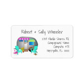 Florida Tropisch Kamperen Lange Adres Brede Labels (Voorkant)