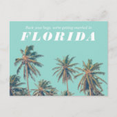 Florida Tropisch strand bruiloft Save the Date Aankondigingskaart (Voorkant)