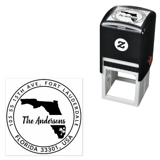 Florida tropische palmbomen retouradres  zelfinktende stempel (In situ)