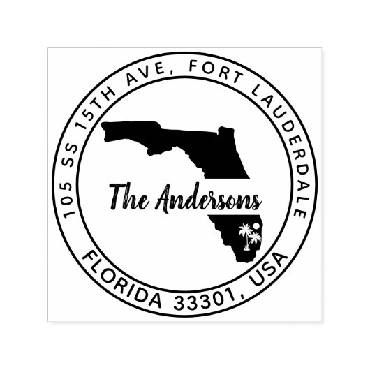 Florida tropische palmbomen retouradres  zelfinktende stempel (Design)