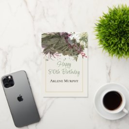 Florida Tropische Palmen en Orchidee 80ste Verjaar Folie Wenskaart