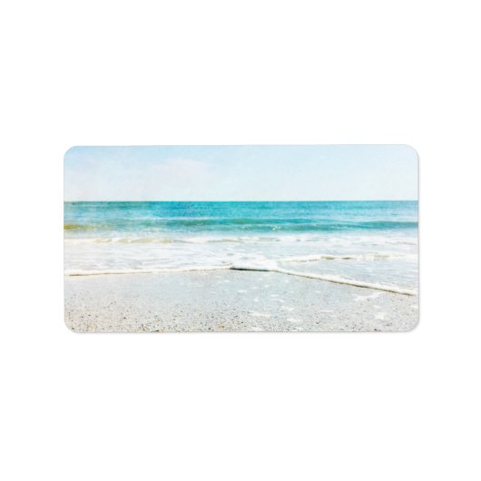 Florida Tropische strand Sand Ocean Waves Sea Shel Etiket (Voorkant)
