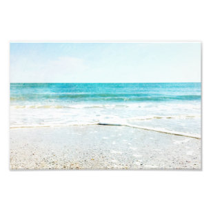Florida Tropische strand Sand Ocean Waves Sea Shel Foto Afdruk