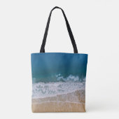 Florida Turquoise Blue Zee & Beach Custom Monogram Tote Bag (Achterkant)