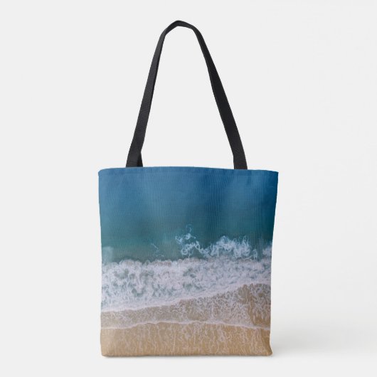 Florida Turquoise Blue Zee & Beach Custom Monogram Tote Bag (Achterkant)