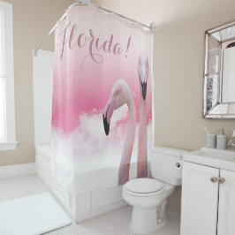 Florida Twee Roze Flamingo's Douchegordijn