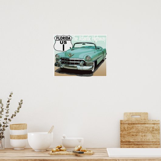 Florida US Route 1 - De Atlantische Highway Poster (Keuken)