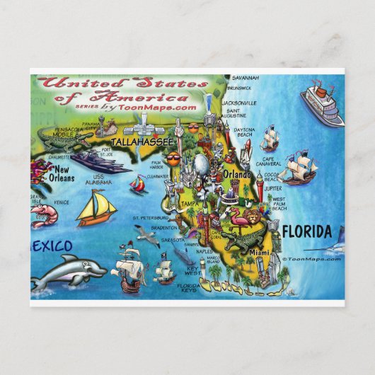 Florida USA Kaart (Voorkant)