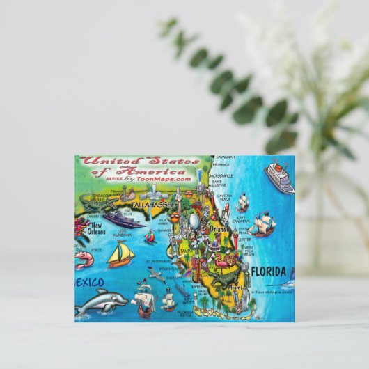 Florida USA Kaart (Staand voorkant)