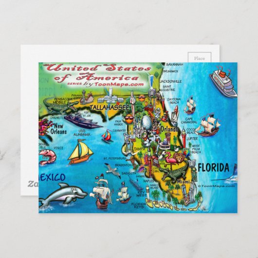 Florida USA Kaart (Voorkant / Achterkant)