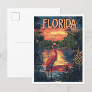 Florida USA Kunst Vintage Illustratie Reizen Briefkaart