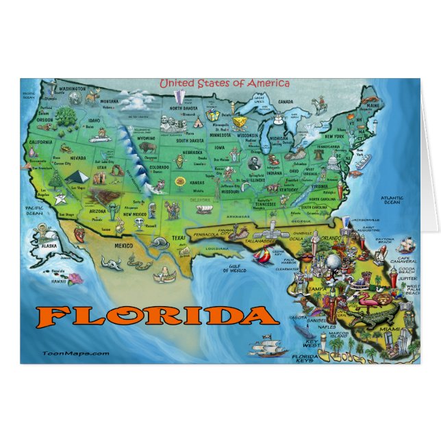 Florida USA Map (Voorkant Horizontaal)