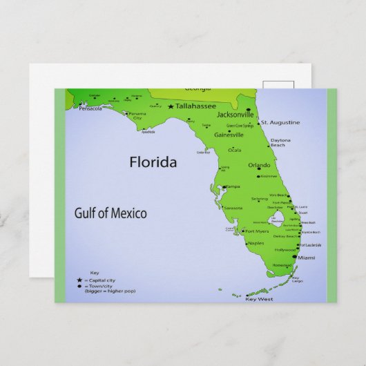Florida USA Map Feestdagenkaart (Voorkant / Achterkant)