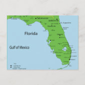 Florida USA Map - Golf van Mexico Feestdagenkaart (Voorkant)
