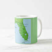 Florida USA Map - Golf van Mexico Koffiemok (Voorkant rechts)