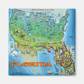 Florida USA Map Magneet (Voorkant)