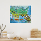 Florida USA Map Poster (Keuken)