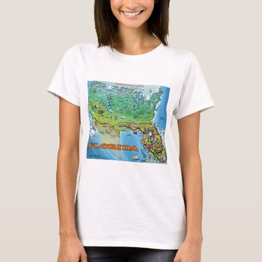 Florida USA Map T-shirt (Voorkant)