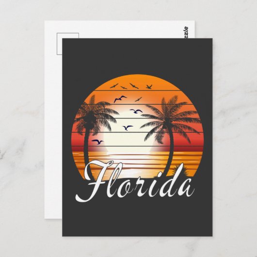  Florida USA Palm Trees Summer Beach Briefkaart (Voorkant / Achterkant)