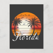  Florida USA Palm Trees Summer Beach Briefkaart (Voorkant)