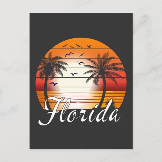  Florida USA Palm Trees Summer Beach Briefkaart (Voorkant)