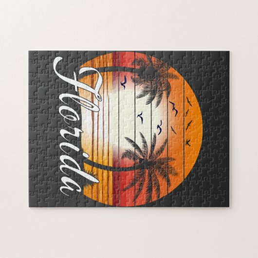  Florida USA Palm Trees Summer Beach Legpuzzel (Horizontaal)