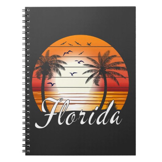  Florida USA Palm Trees Summer Beach Notitieboek (Voorkant)