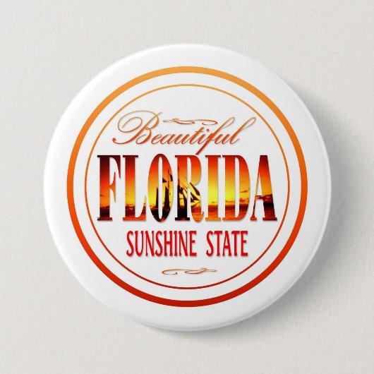 Florida USA Ronde Button 7,6 Cm (Voorkant)