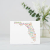 Florida USA Slang Word Art Map Briefkaart (Staand voorkant)